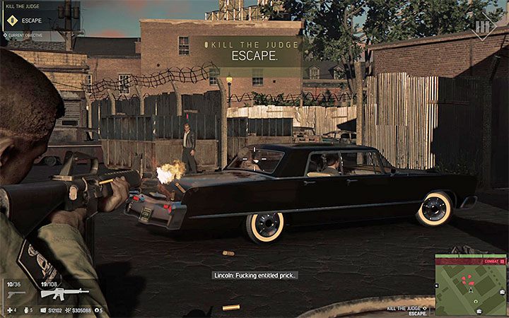Limuzyna z sędzią skręci wkrótce do bocznej alejki gdzie Holden będzie chciał spotkać się z gangsterami - Zamordowanie sędziego Holdena | Misje fabularne w Mafia III - Mafia III - poradnik do gry