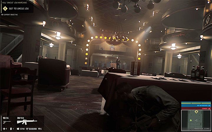 W trakcie przebijania się przez kolejne obszary promu pomagaj sobie trybem Intel View, nie tylko w celu szybszego lokalizowania wrogów, ale też do odnajdywania szafek z zastrzykami adrenaliny czy drugą kamizelką kuloodporną - Zamordowanie Lou Marcano | Misje fabularne w Mafia III - Mafia III - poradnik do gry