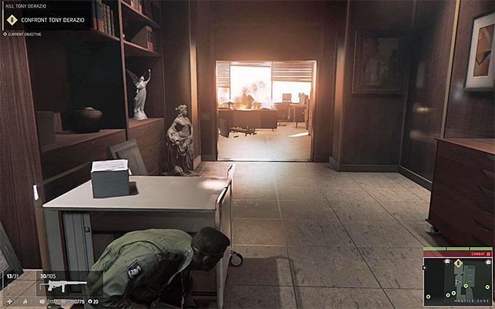 Do gabinetu Tonyego warto wrzucić granat lub koktajl Mołotowa - Zamordowanie Tonyego Derazio | Misje fabularne w Mafia III - Mafia III - poradnik do gry