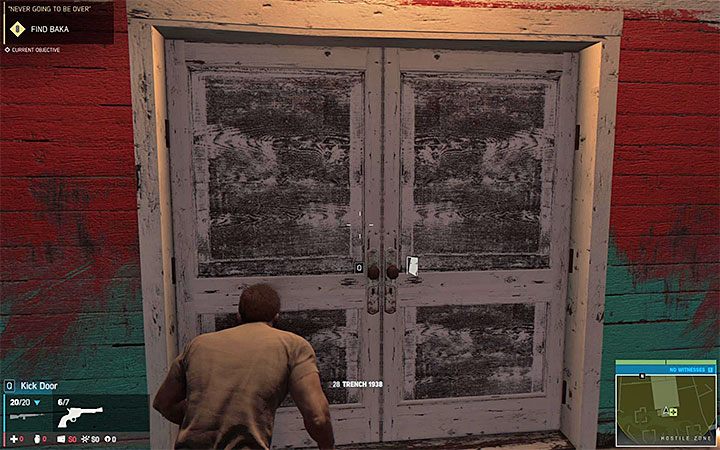 Przykładowe zamknięte drzwi z jednej z początkowych misji dotyczących zabicia Baki - po ich wyważeniu zabij jednego z pomocników bossa - Osiągnięcia w Mafia III | Podstawowe informacje - Mafia III - poradnik do gry
