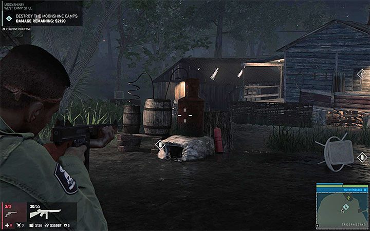 Do zniszczenia są dwa obozy na bagnach - wschodni oraz zachodni - Biznes bimbrowy | Misje fabularne w Mafia III - Mafia III - poradnik do gry
