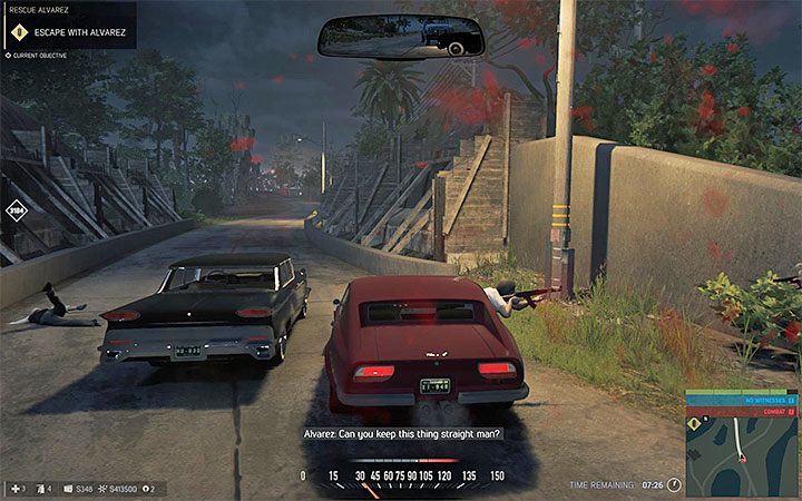 Ostrzeliwuj inne pojazdy i omijaj blokady lub umiejętnie się przez nie przebijaj - Uratowanie Alvareza | Misje fabularne w Mafia III - Mafia III - poradnik do gry
