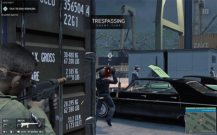 Do Darrella możesz się zbliżyć wykorzystując duży kontener jako zasłoną - Biznes kradzieży samochodów | Misje fabularne w Mafia III - Mafia III - poradnik do gry