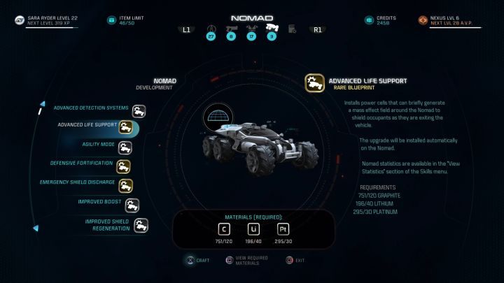 Niektóre ulepszenia NOMADa warto zakupić jak najszybciej. - NOMAD w Mass Effect Andromeda - które ulepszenia najpierw? - Mass Effect: Andromeda - poradnik do gry