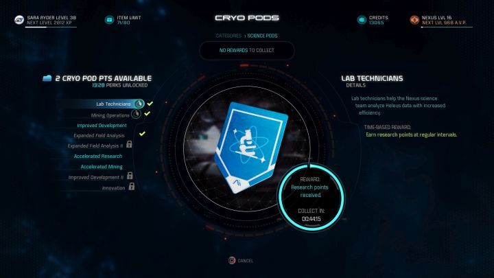 Lab Technicians da ci sporo danych badawczych z Drogi Mlecznej. - Jakie Kriokapsuły otwierać najpierw, a których unikać w Mass Effect Andromeda? - Mass Effect: Andromeda - poradnik do gry