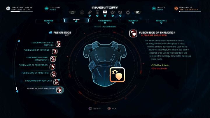 Mody fuzyjne dają olbrzymie premie, kosztem jednak innych współczynników. - Jak działają Mody Fuzyjne w Mass Effect Andromeda i skąd je wziąć? - Mass Effect: Andromeda - poradnik do gry