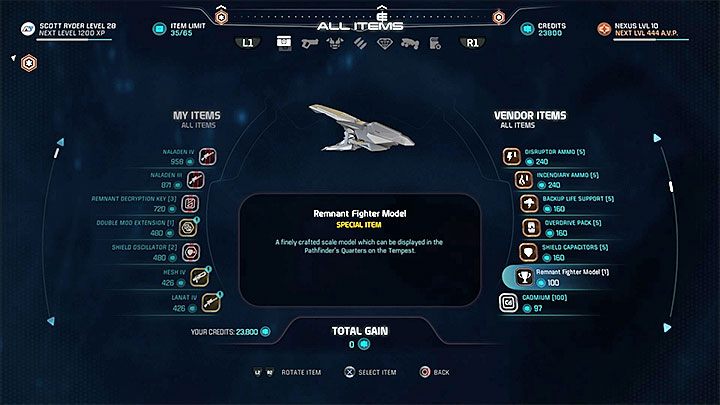 Model ten oferowany jest przez jednego z handlarzy na targu na planecie Aya i pełny dostęp do tej planety jest odblokowywany dopiero po ukończeniu głównego zadania Ścieżka nadziei - Miniaturowe modele do kajuty kapitańskiej w Mass Effect Andromeda | FAQ - Mass Effect: Andromeda - poradnik do gry