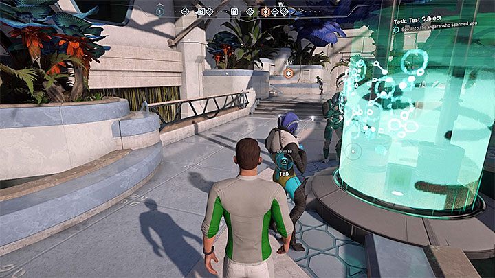 Quest ten aktywuje się dość nietypowo, albowiem musisz doprowadzić do tego żeby jedna z angarek podjęła próbę zeskanowania głównego bohatera - Zadania dodatkowe | Aya | Zadania w Helejosie w Mass Effect Andromeda - Mass Effect: Andromeda - poradnik do gry