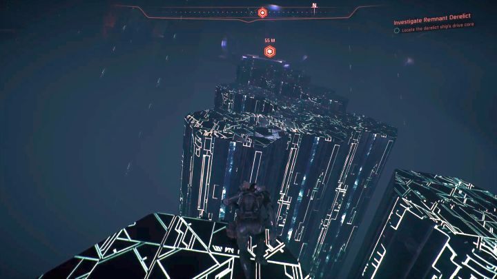 Trzeba będzie skakać po kolumnach, by dostać się na drugą stronę. - Zbadaj wrak Porzuconych | Elaaden | Zadania w Helejosie w Mass Effect Andromeda - Mass Effect: Andromeda - poradnik do gry