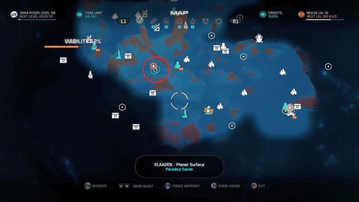 Miejsce rozpoczęcia misji. - Noclegownia | Elaaden | Zadania w Helejosie w Mass Effect Andromeda - Mass Effect: Andromeda - poradnik do gry