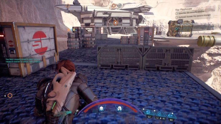 W oddali widać budynek, w którym znajduje się terminal do zhakowania. - Noclegownia | Elaaden | Zadania w Helejosie w Mass Effect Andromeda - Mass Effect: Andromeda - poradnik do gry