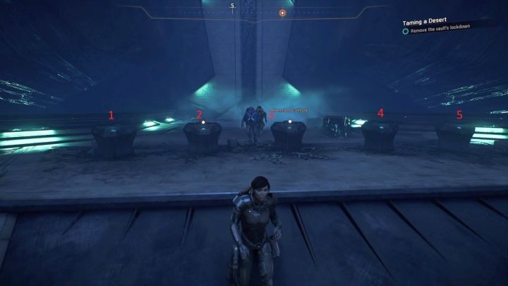 Konsole Porzuconych ponumerowane od 1 do 5. - Oswajanie pustyni | Elaaden | Zadania w Helejosie w Mass Effect Andromeda - Mass Effect: Andromeda - poradnik do gry