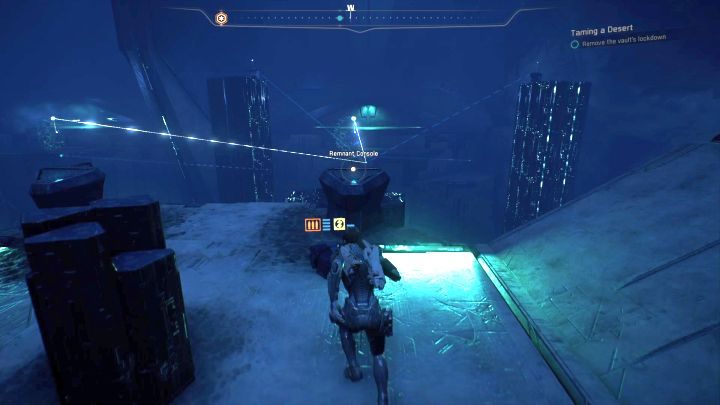 Musisz aktywować dwie konsole znajdujące się przy przepaści. - Oswajanie pustyni | Elaaden | Zadania w Helejosie w Mass Effect Andromeda - Mass Effect: Andromeda - poradnik do gry