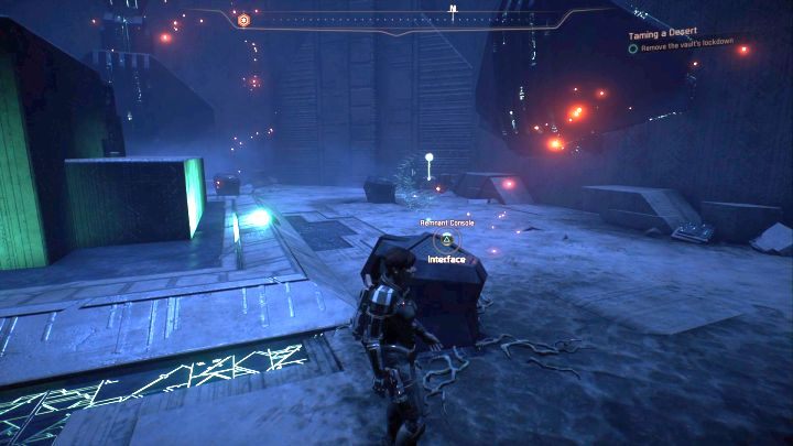 Przy właściwej konsoli nie znajdziesz sześciano-podobnego obiektu. - Oswajanie pustyni | Elaaden | Zadania w Helejosie w Mass Effect Andromeda - Mass Effect: Andromeda - poradnik do gry