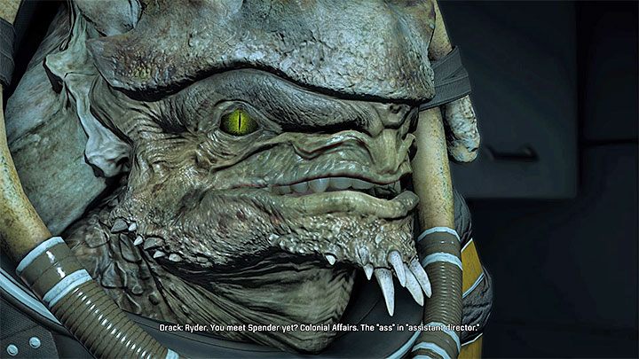 Drack poruszy na początku jednej z rozmów temat Spendera - Nakmor Drack: Zdrada krogan | Sojusznicy i związki w Mass Effect Andromeda - Mass Effect: Andromeda - poradnik do gry