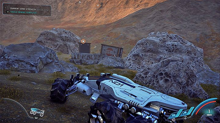 Skrytka z bronią znajduje się w południowo-zachodniej części mapy i możesz tam dotrzeć podróżując Nomadem głównymi drogami - Pozostałe zadania | Kadara | Zadania w Helejosie w Mass Effect Andromeda - Mass Effect: Andromeda - poradnik do gry