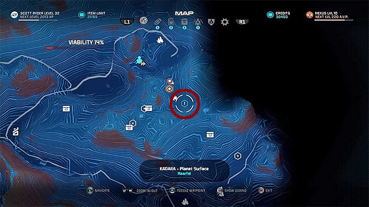 Quest ten możesz odblokować dzięki spotkaniu się z jednym z wygnańców w ich małym obozowisku w północnej części Kadary - miejsce to pokazuje powyższy obrazek - Pozostałe zadania | Kadara | Zadania w Helejosie w Mass Effect Andromeda - Mass Effect: Andromeda - poradnik do gry