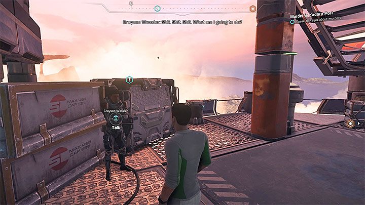 Greyson przebywa w południowej części portu - Z deszczu | Kadara | Zadania w Helejosie w Mass Effect Andromeda - Mass Effect: Andromeda - poradnik do gry