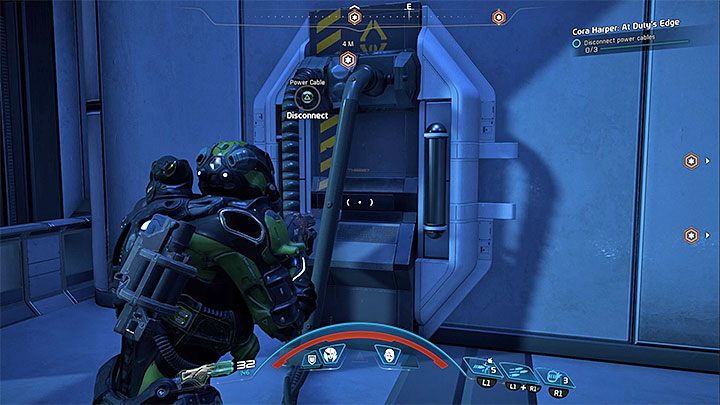 Przykładowe miejsce rozłączenia przewodów - bądź gotowy do walki - Cora Harper: Na granicy służby | Sojusznicy i związki w Mass Effect Andromeda - Mass Effect: Andromeda - poradnik do gry
