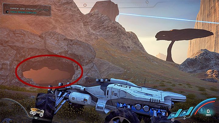 Ostatni trzeci monolit jest w południowej części mapy i sporo kłopotów może ci sprawić zlokalizowanie jego konsoli - Uleczyć serce Kadary | Kadara | Zadania w Helejosie w Mass Effect Andromeda - Mass Effect: Andromeda - poradnik do gry