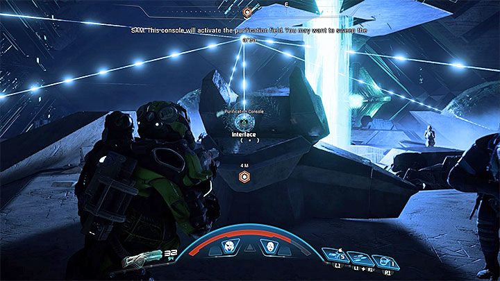 Konsolę zdjęcia blokady będziesz mógł uaktywnić dopiero po doprowadzeniu do niej wszystkich połączeń - Uleczyć serce Kadary | Kadara | Zadania w Helejosie w Mass Effect Andromeda - Mass Effect: Andromeda - poradnik do gry