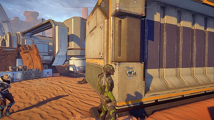 Klawiatura otwierająca kontener jest zamontowana z boku - Lepsze początki (A Better Beginning) | Operacje priorytetowe w ME Andromeda - Mass Effect: Andromeda - poradnik do gry