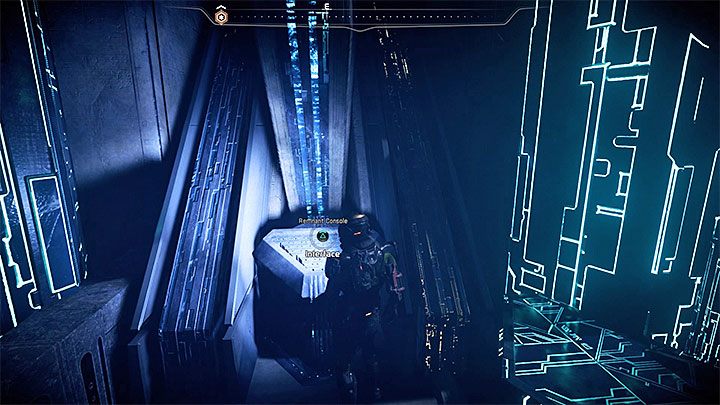 W trakcie podróży musisz skorzystać z kilku konsol (ta z obrazka pozwoli ci dotrzeć na wyższą półkę) - Umierająca planeta | Havarl | Zadania w Helejosie w Mass Effect Andromeda - Mass Effect: Andromeda - poradnik do gry