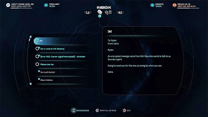 Przeczytaj e-maila od Vetry i osobiście się z nią spotkaj - Vetra Nyx: Cele i środki | Sojusznicy i związki w Mass Effect Andromeda - Mass Effect: Andromeda - poradnik do gry