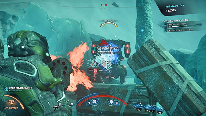 Najbardziej kłopotliwe będzie wyeliminowanie zniszczyciela - Zapracuj na odznakę | Nexus | Zadania w Helejosie w Mass Effect Andromeda - Mass Effect: Andromeda - poradnik do gry