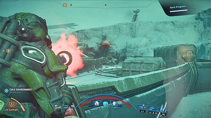 Broń się w pobliżu każdej z hakowanych konsol - Zapracuj na odznakę | Nexus | Zadania w Helejosie w Mass Effect Andromeda - Mass Effect: Andromeda - poradnik do gry