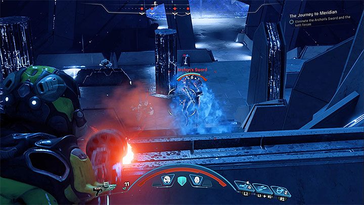 Staraj się nieprzerwanie atakować bossa i uniemożliwiać mu chowanie się w błękitnej chmurze - Podróż do Meridianu | Operacje priorytetowe w Mass Effect Andromeda - Mass Effect: Andromeda - poradnik do gry