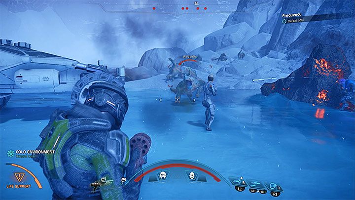 Po zbliżeniu się do meteorytu drużynę zaatakują stwory ahdi - Częstotliwość | Voeld | Zadania w Helejosie w Mass Effect Andromeda - Mass Effect: Andromeda - poradnik do gry