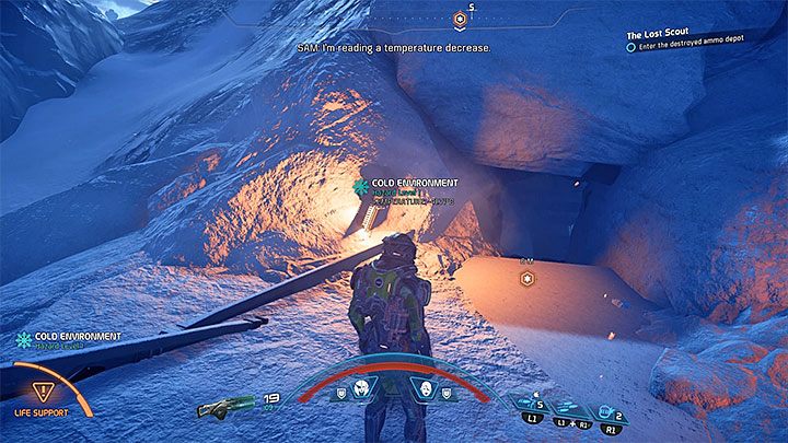 Ruiny znajdują się w niewielkiej odległości na południowy-wschód od siedziby ruchu oporu - Zaginiony zwiadowca | Voeld | Zadania w Helejosie w Mass Effect Andromeda - Mass Effect: Andromeda - poradnik do gry