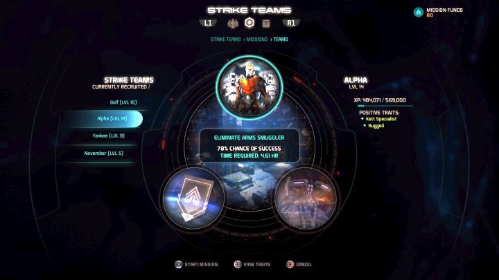 Ekran wysyłania Grup uderzeniowych na misje. - Grupy uderzeniowe w Mass Effect Andromeda - Mass Effect: Andromeda - poradnik do gry