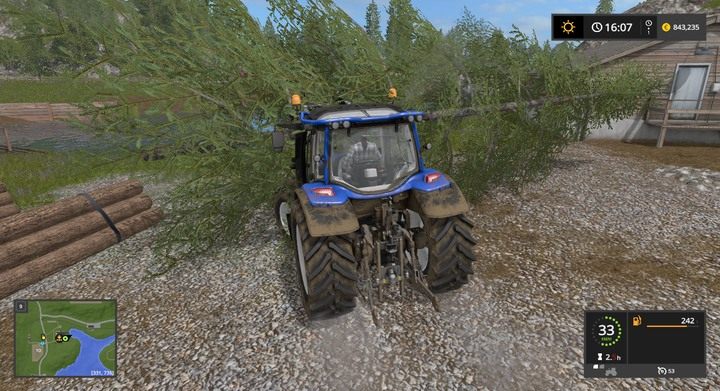 Możesz dostarczać całe drzewa, świeżo po ścięciu, bez obróbki - nie dziw się jeśli otrzymasz za nie grosze - Bele i kłody w Farming Simulator 17 | Podstawy leśnictwa - Farming Simulator 17 - poradnik do gry