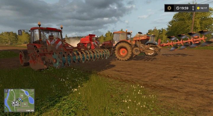 Po lewej - prosty kultywator, po prawej - pług - oba urządzenia nadają się do spulchniania ziemi, po czym nastąpi zasiew - Od siewu do zbioru - krok po kroku | Farming Simulator 17 dla początkujących - Farming Simulator 17 - poradnik do gry