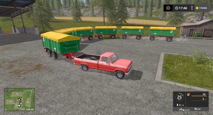 Początkowo warto wykorzystać taniego pick-upa do transportu lekkiego. Niektóre naczepy może łączyć na nieograniczoną długość! - Od siewu do zbioru - krok po kroku | Farming Simulator 17 dla początkujących - Farming Simulator 17 - poradnik do gry