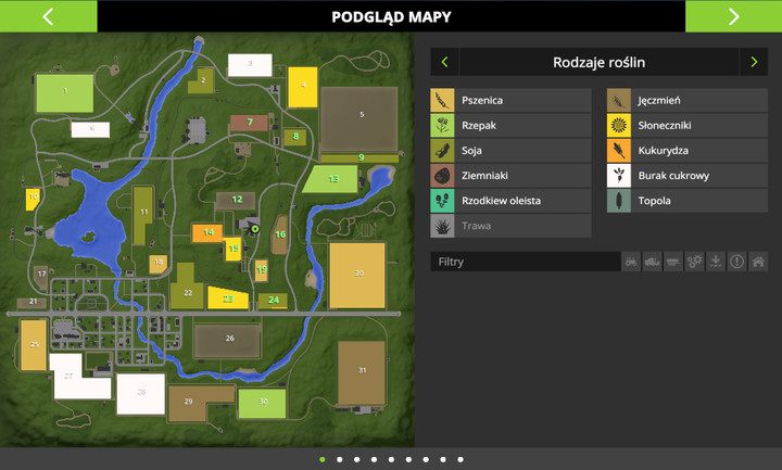 Na podglądzie mapy w menu możesz podejrzeć stan swojej firmy oraz dostępne pojazdy - Menu i monitorowanie działań w Farming Simulator 17 | Dla początkujących - Farming Simulator 17 - poradnik do gry