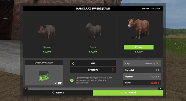 Dostępne są 3 gatunki zwierząt - Kurnik i handlarz zwierząt w Farming Simulator 17 | Hodowla - Farming Simulator 17 - poradnik do gry