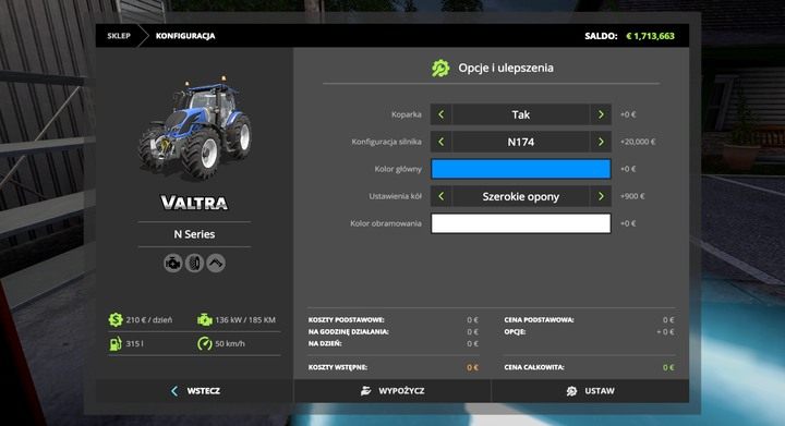 Ekran modyfikacji pojazdu - Sklep, modyfikacje i eksploatacja maszyn | Dla początkujących - Farming Simulator 17 - poradnik do gry