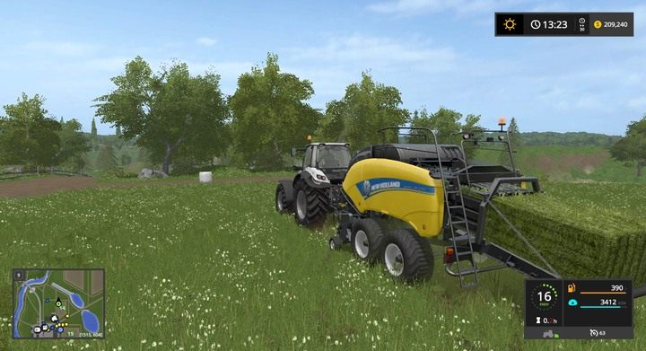 Uwaga nr 2 - drugie urządzenie (New Holland BigBagger 1290 - 102 000$) tworzy bele o innym kształcie (graniastosłupy), a tańsze [wspomniane wyżej] - cylindryczne - Trawa, siano i kiszonka w Farming Simulator 17 | Informacje o uprawach - Farming Simulator 17 - poradnik do gry