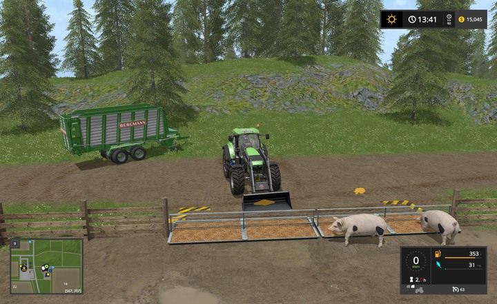 Niestety - u świń sprzątanie musisz wykonać ręcznie z użyciem łopaty - Czynności hodowli krok po kroku w Farming Simulator 17 | Hodowla - Farming Simulator 17 - poradnik do gry