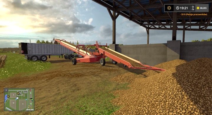 Magazynować możesz gdziekolwiek - użyj systemu pasów, by najszybciej załadować leżące na ziemi plony - Rośliny bulwiaste w Farming Simulator 17 | Informacje o uprawach - Farming Simulator 17 - poradnik do gry