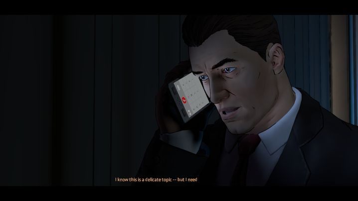 Kierując Batmobilem Bruce postanawia skontaktować się z Dentem by upewnić się, że wszystko jest w porządku - Chapter 6 - Narrow Margins | Children of Arkham - Batman: The Telltale Games Series - poradnik do gry