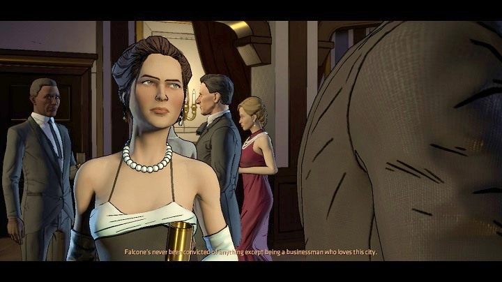 Bez względu na to czy pozwolisz jej na osobiste pytanie, czy ominiesz poprzedni zestaw dialogów, Vicki Vale zauważy plamę na twoim kołnierzu - Chapter 2 - The One that Got Away | Realm of Shadows - Batman: The Telltale Games Series - poradnik do gry