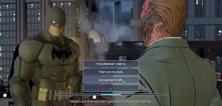 Rozmowa z Harveyem jako Batman - Chapter 5 - Another Night at the Office | Guardian of Gotham - Batman: The Telltale Games Series - poradnik do gry