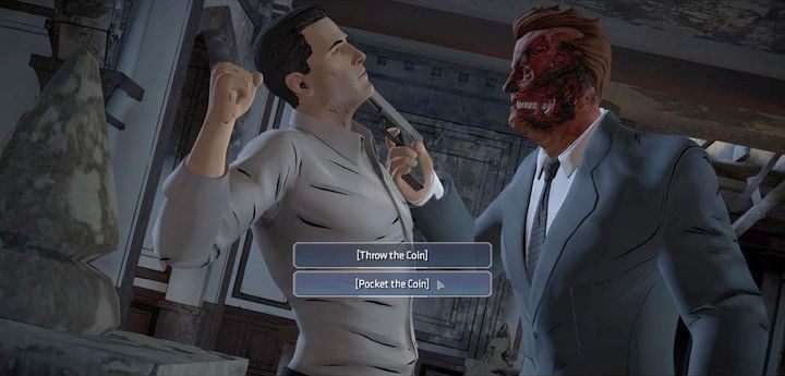 Pierwszy ważny wybór odnosi się do sytuacji Harveya oraz Cobblepota w drugim rozdziale tego epizodu - Ważne wybory | City of Light | Batman The Telltale Games Series - Batman: The Telltale Games Series - poradnik do gry