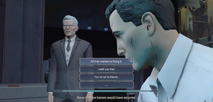 Drugi ważny wybór odnosi się do rozmowy z Alfredem, zaraz po tym jak poradziłeś sobie z Harveyem lub Cobblepotem - Ważne wybory | City of Light | Batman The Telltale Games Series - Batman: The Telltale Games Series - poradnik do gry