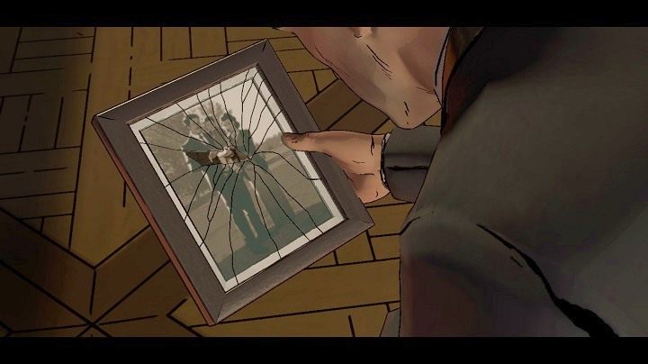 Po podniesieniu jej, okazuje się, że jest to zdjęcie małego Brucea z rodzicami - Chapter 4 - Worlds Greatest Detective | Realm of Shadows - Batman: The Telltale Games Series - poradnik do gry