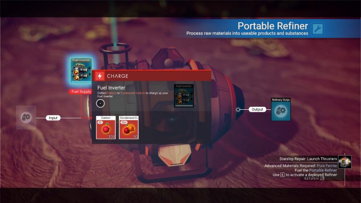 Na koniec zbudujcie przenośną rafinerię (Portable Refiner) - No Mans Sky: Jak opuścić pierwszą planetę? - No Mans Sky - poradnik do gry